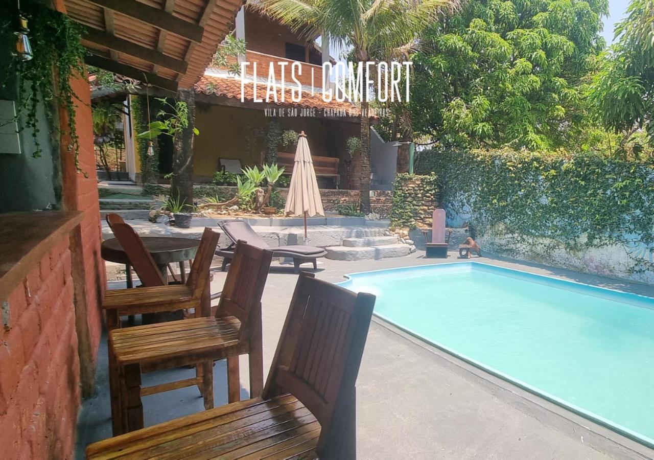 Novidade Flats Comfort Na Vila De Sao Jorge - Chapada Dos Veadeiros Hotel Exterior photo